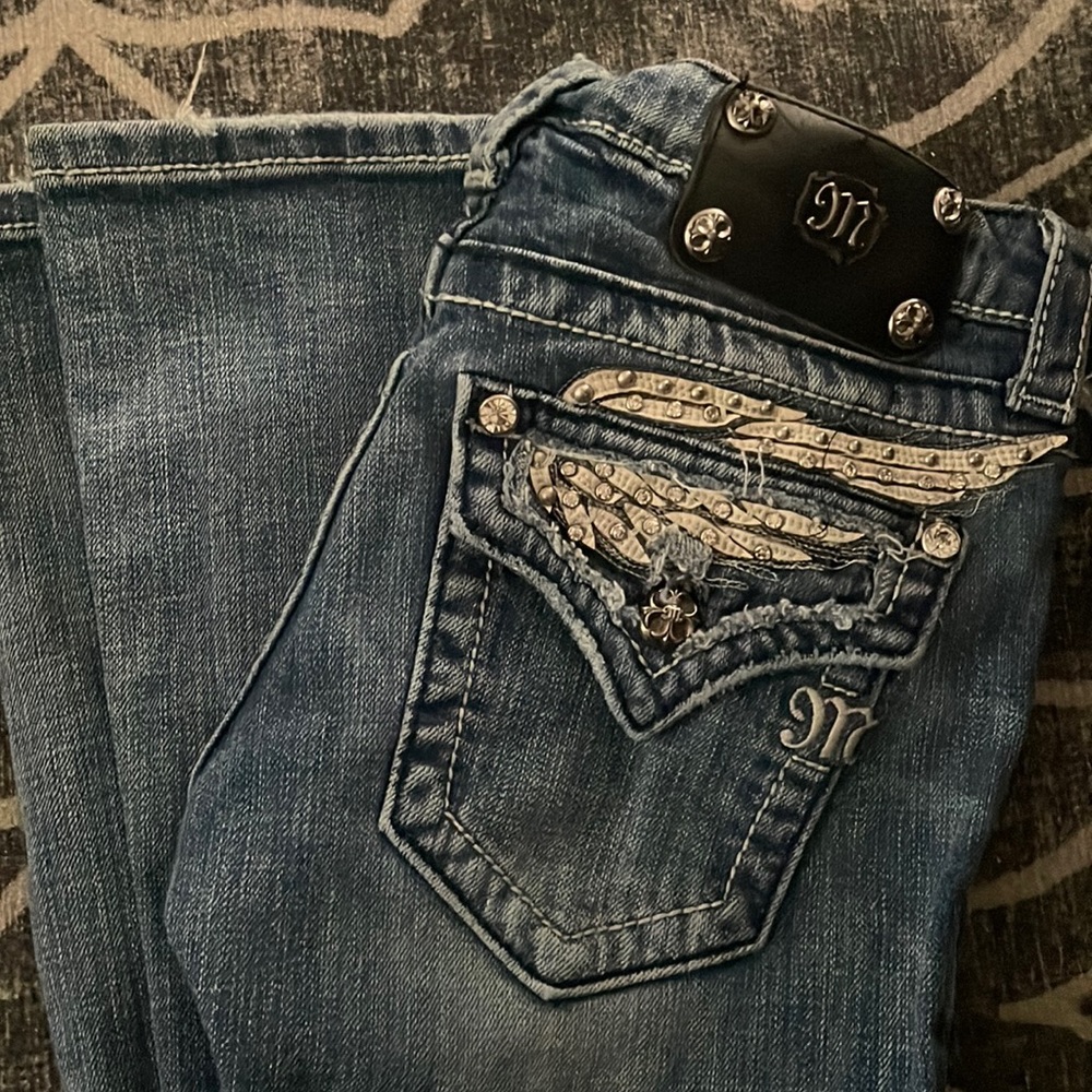 Miss me size 25 barely worn boot leg cut jeans